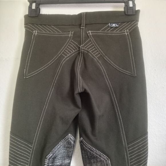 GHO DHO Riding Breeches SZ 24 Green Crocodile Print Re-Inforced Leg Equestrian - Picture 10 of 14